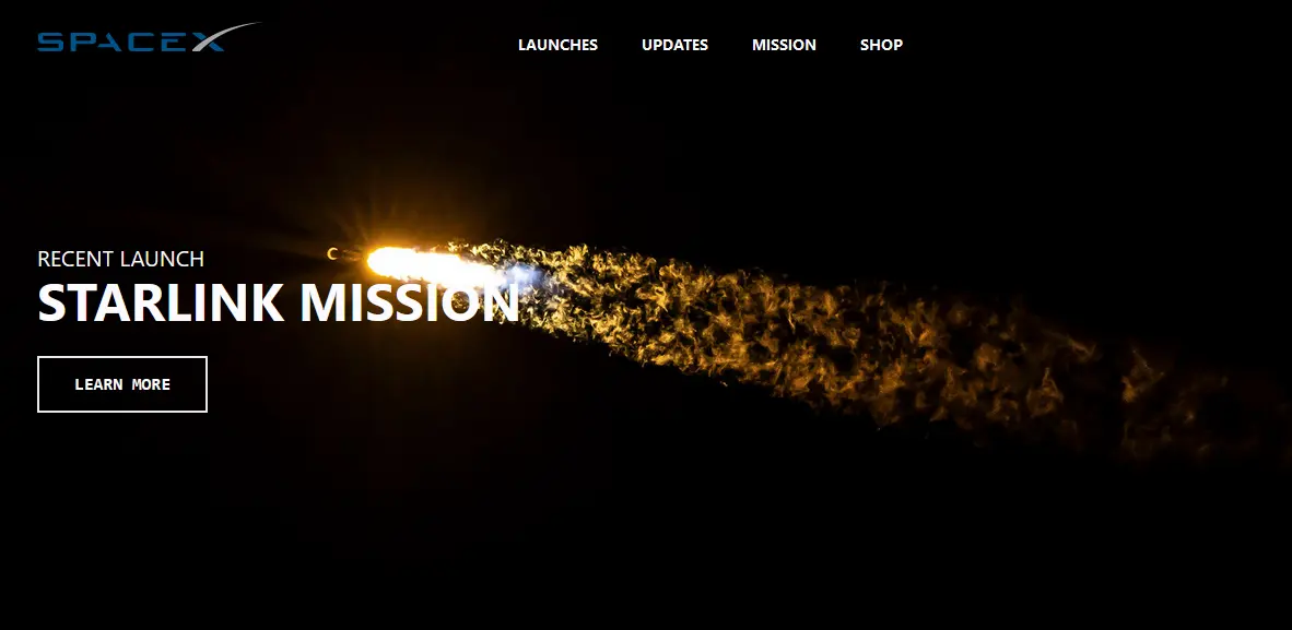 Captura de pantalla del proyecto /projects/SpaceX.webp